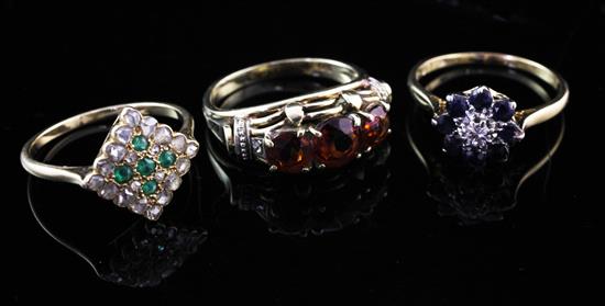 Three dress rings.